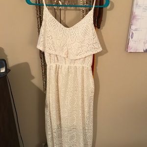 Cream lace maxi dress